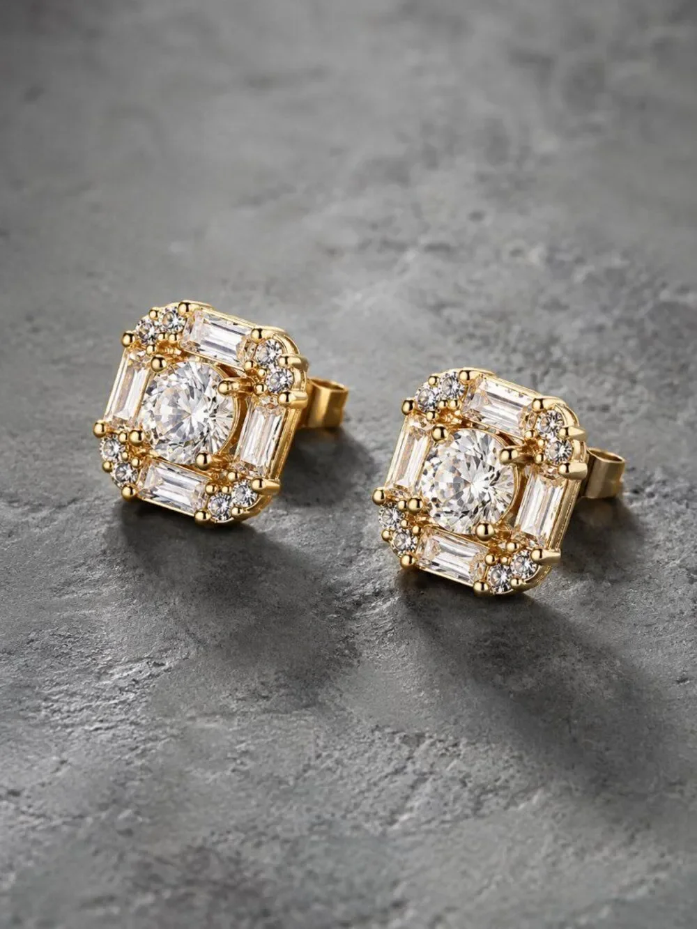 Gold Designer Stud Earrings